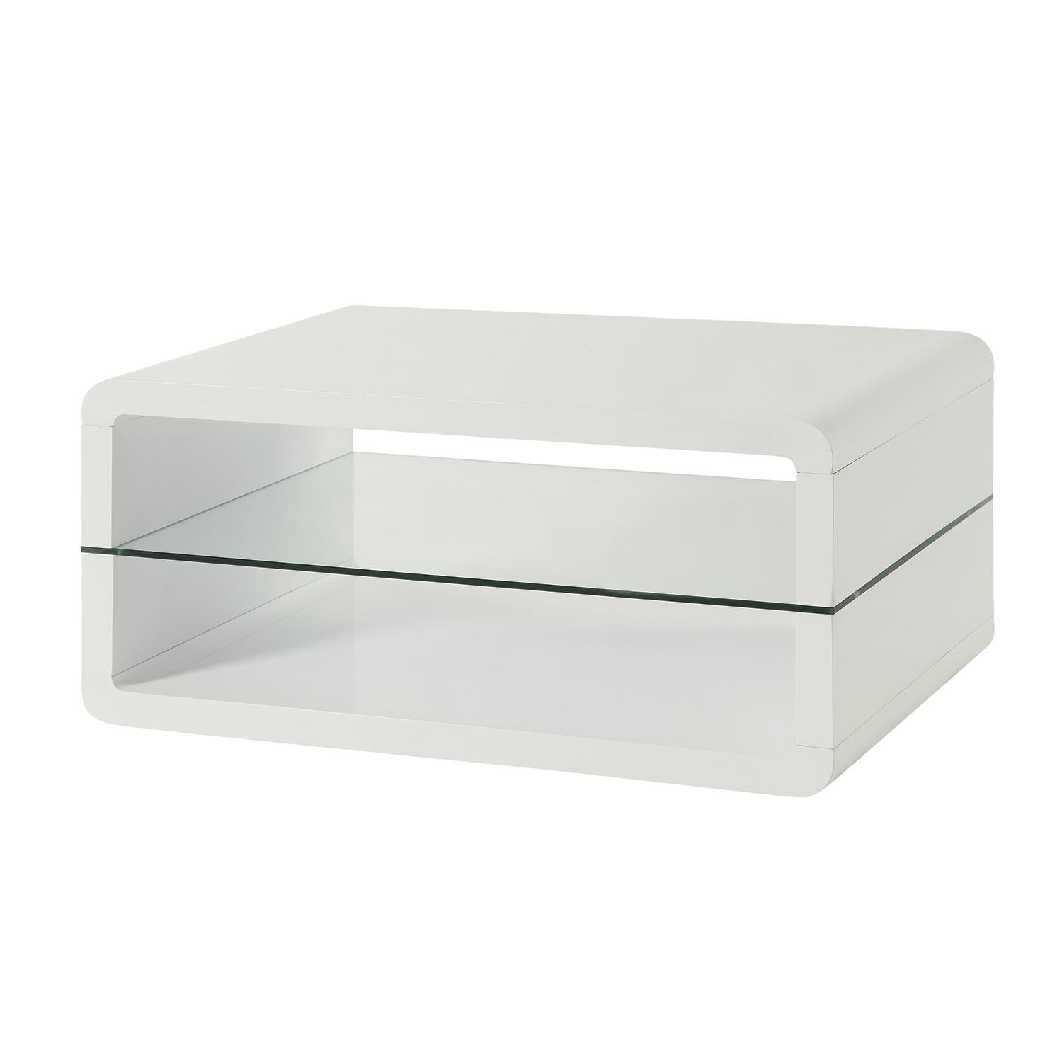 Coaster Furniture Elana 703268 1-shelf Rectangular Coffee Table - White High Gloss IMAGE 1